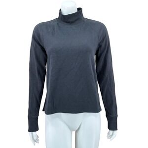 Under Armour Sweatshirt Womens Medium Black Mock Neck Ribbed Long Sleeve‎ Casual